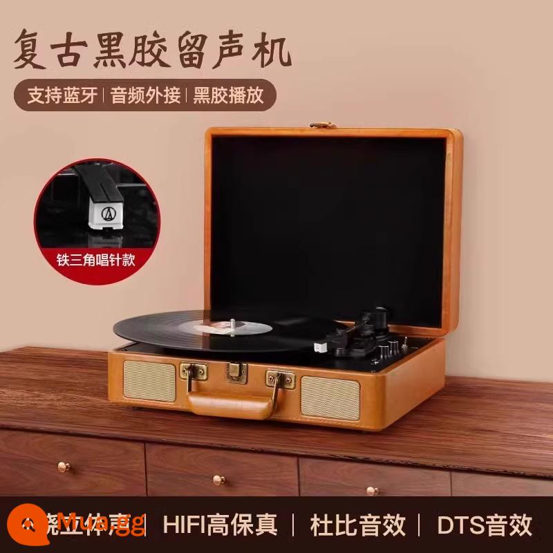 phoshare Fei Shuai máy ghi âm ngày lễ retro máy ghi âm vinyl máy hát sinh nhật quà tặng Năm Mới - Brown 5w "Máy ghi âm Audio-Technica nâng cấp" √ Hộp màu + thiệp chúc mừng + đĩa hát 3 chọn 1 mới chính hãng..