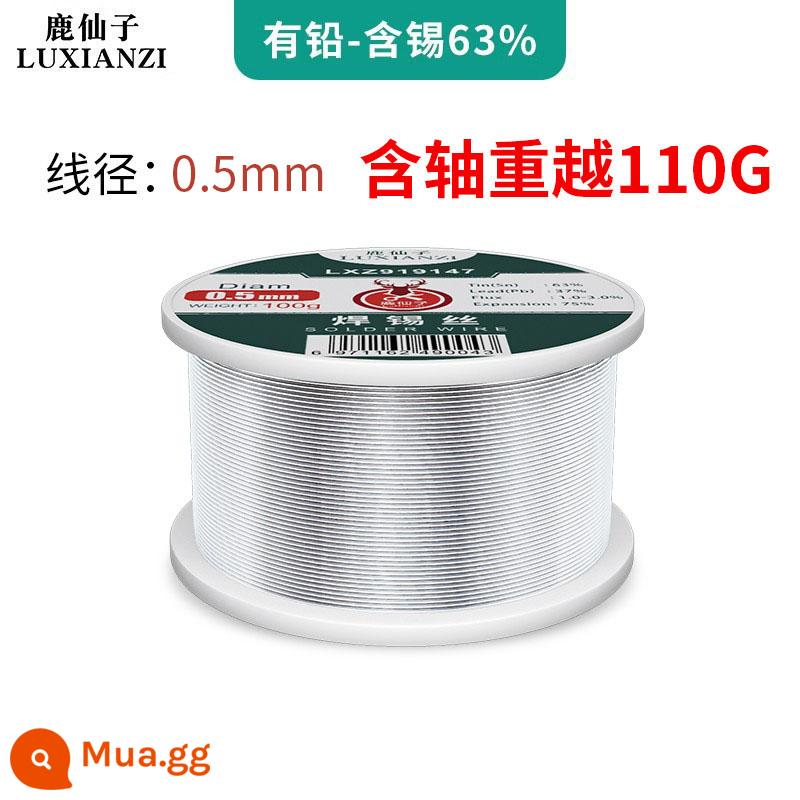 Hươu Tiên có dây hàn chì 0.8mm chứa nhựa thông không sạch điện hàn dây hộ gia đình bật lửa thép không gỉ - Hàm lượng thiếc cao 63% 0,5mm-100g