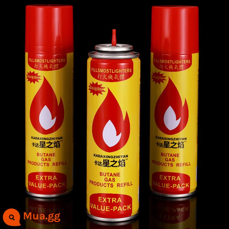 Bơm hơi bật lửa gas 200ml chất lỏng có độ tinh khiết cao công suất lớn chống gió súng hàn đánh lửa đặc biệt cao cấp - Tổng cộng 600 ml khí [Kada] được phân phối trong ba chai