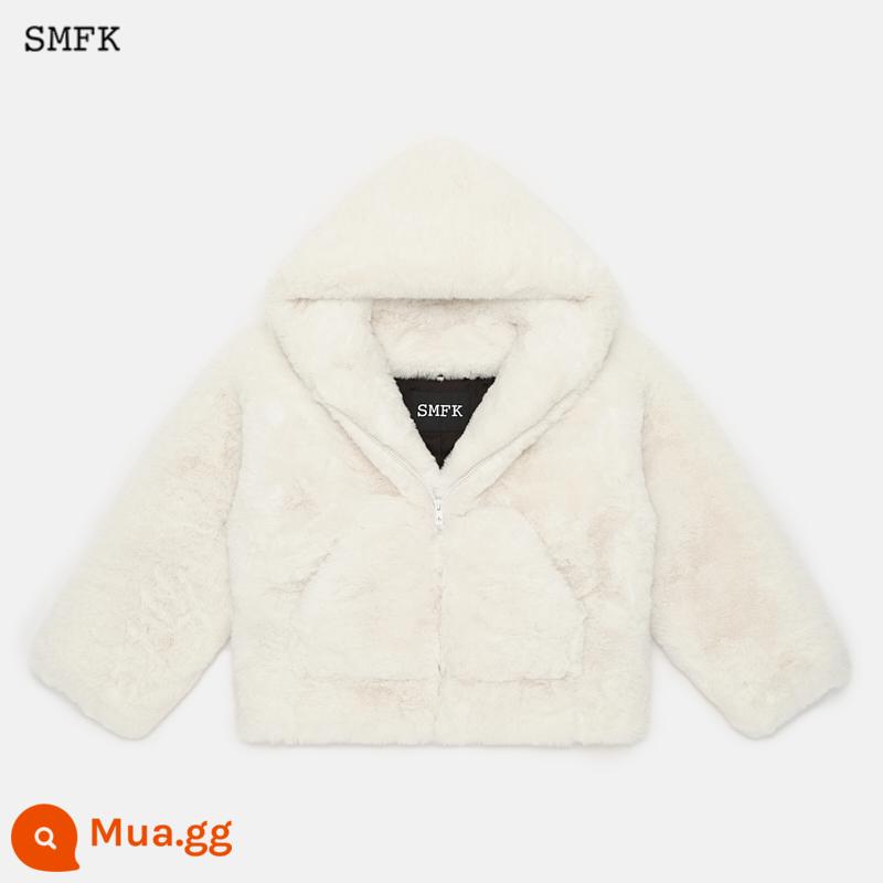 Áo hoodie người tuyết SMFK Xiao Zhan với cùng kiểu gấu trúc bảo vệ môi trường Áo khoác mùa đông lông thú bằng sáp mềm sang trọng [số lượng ít] - Bầu trời trống CF002W