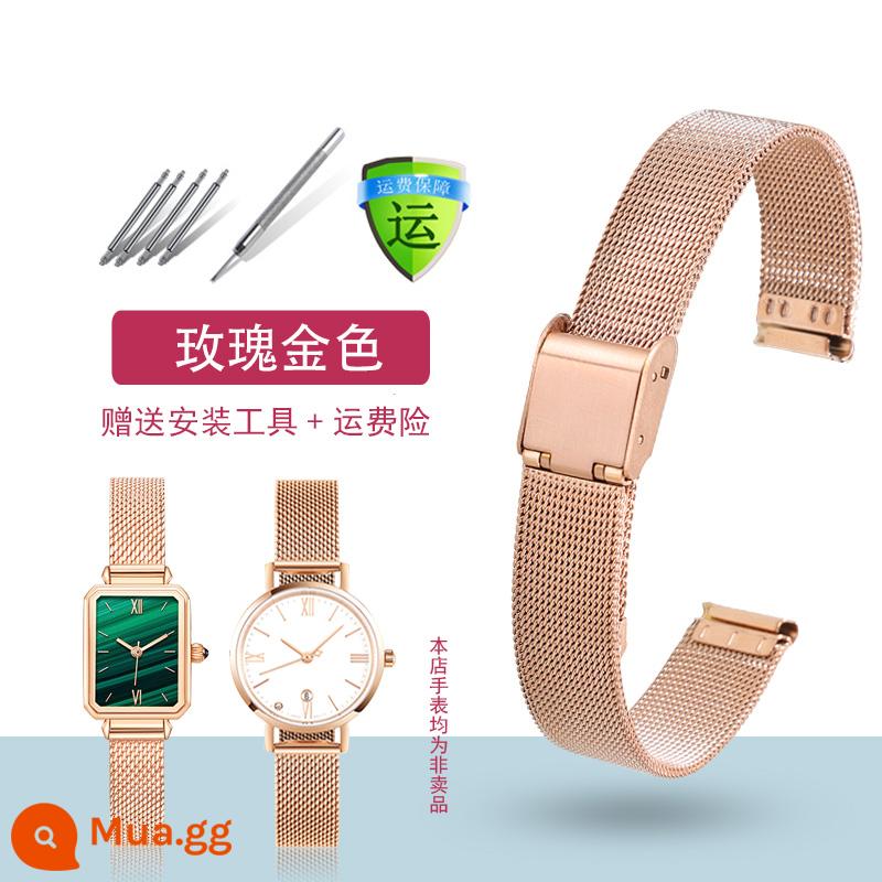 Thích nghi DW dây đeo bằng thép nam giới và phụ nữ Daniel Wellington Milan Woven Lưới Vòng tay 28 32 36mm - Dây đeo dạng lưới có khóa đơn màu vàng hồng