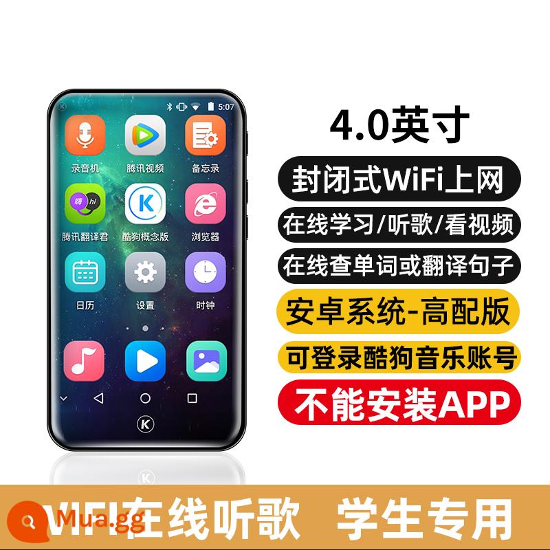 Cool dog mp4 toàn màn hình mp5wifi có thể truy cập Internet mp3 Walkman phiên bản sinh viên trình phát âm thanh và video nghe các bài hát hiện vật - [4.0-inch+ không thể tải xuống phần mềm]