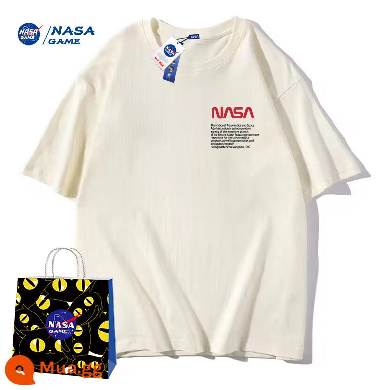 Trang web chính thức của NASA GAME sản phẩm mới đồng thương hiệu 2024 Áo phông ngắn tay cotton nguyên chất dành cho nam và nữ Áo phông hàng hiệu hợp thời trang Áo thun đôi - Áo thun in logo hoa mai của NASA