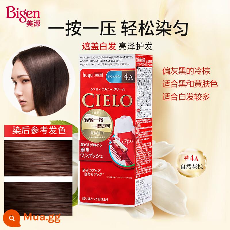 Nhật Bản Hoyu Meiyuan CIELO Xuanruo Thuốc Nhuộm Tóc Vật Có Sức Khỏe Bao Tóc Trắng Nguyên Chất Xốp Kem Xốp Nữ Nhập Khẩu - Bao bì mới màu nâu xám tự nhiên 4A