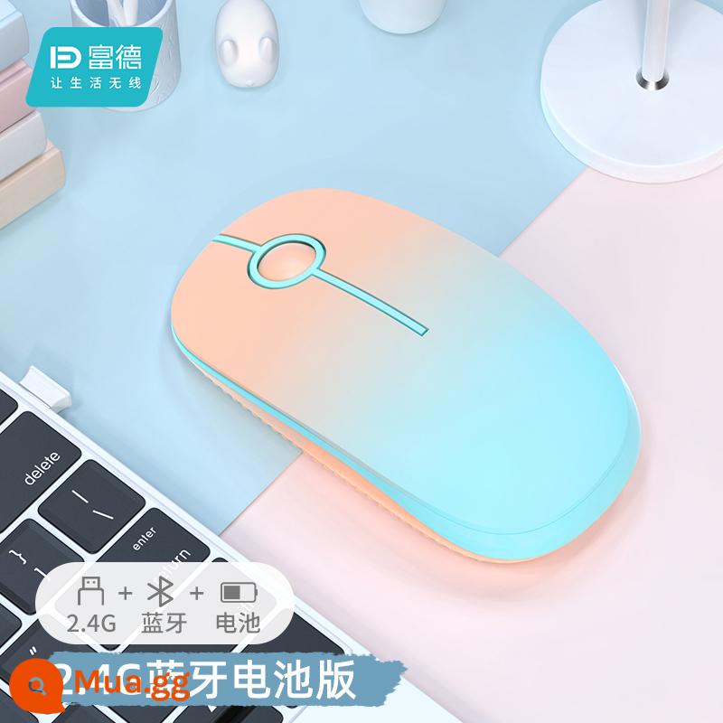 Chuột chơi game không dây Bluetooth tắt tiếng mẫu sạc văn phòng cô gái di động thích hợp cho máy tính xách tay Huawei Apple - Phiên bản pin Chế độ kép màu gradient [Bluetooth + 2.4G không dây] Phiên bản pin Chế độ kép màu gradient [Bluetooth + 2.4G không dây]