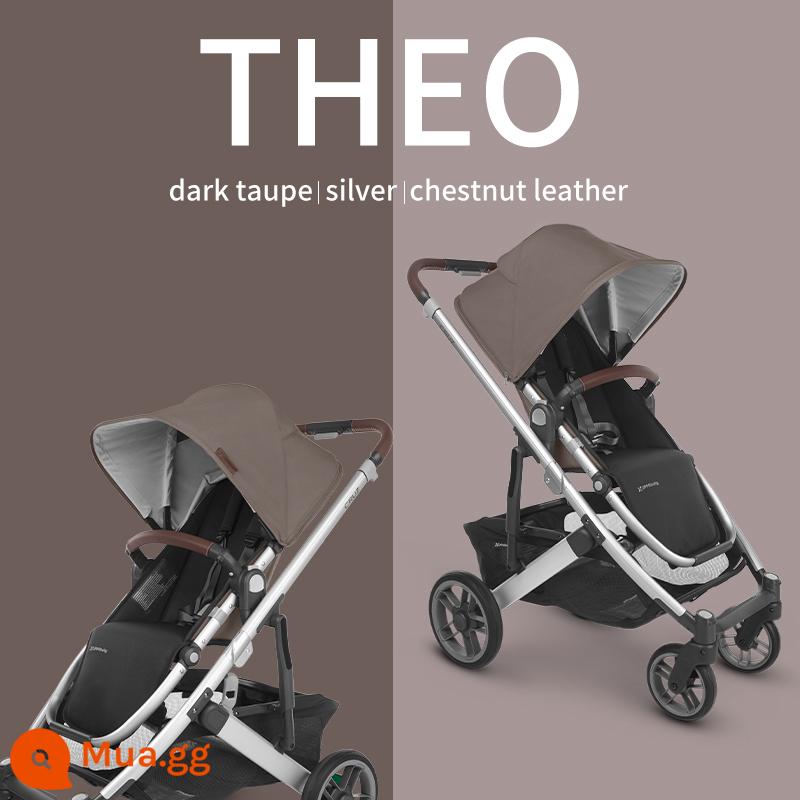 UPPAbaby Cruz V2 cao cấp ngồi gấp xe đẩy trẻ sơ sinh giảm xóc 2 chiều xe đẩy em bé - Tro ca cao [không bao gồm cũi]