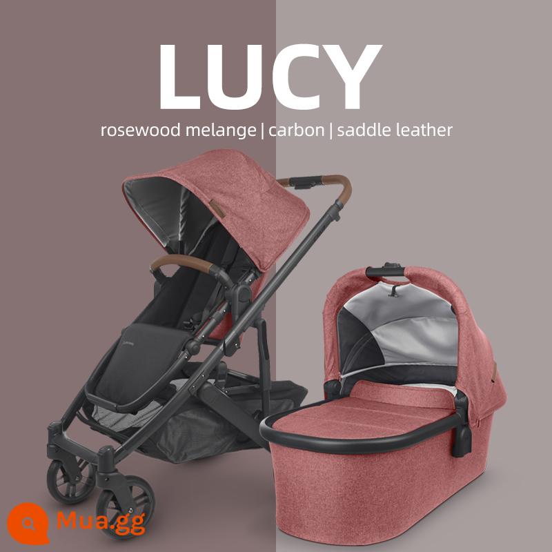 UPPAbaby Cruz V2 cao cấp ngồi gấp xe đẩy trẻ sơ sinh giảm xóc 2 chiều xe đẩy em bé - Đậu Đỏ [Bộ Giỏ Cho Bé]