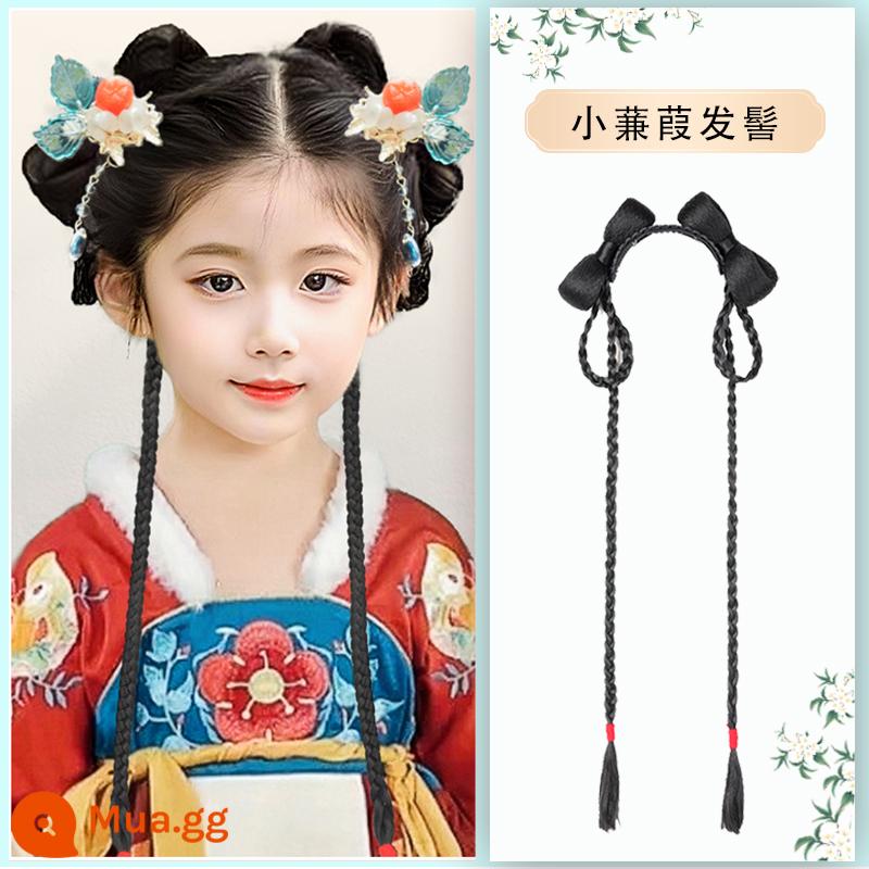 Trẻ em Hanfu tóc giả gói tấm tóc cổ trang phục một mảnh headband cổ gió tóc giả bé gái tạo kiểu phụ kiện tóc búi tóc trùm đầu - Bánh bao nhỏ Jianjia