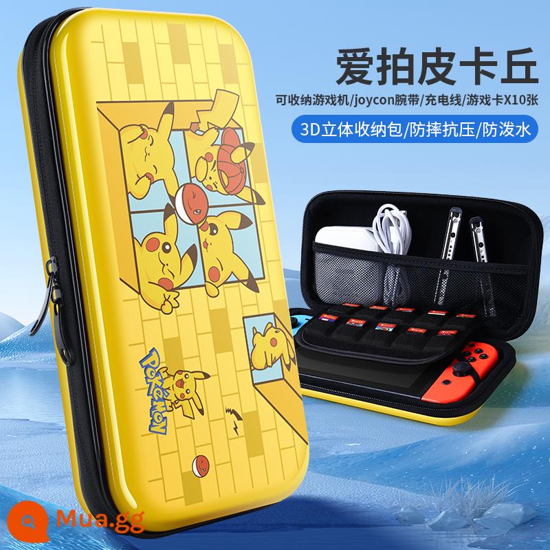 BJBite Túi lưu trữ Nintendo Switch dung lượng lớn Vỏ bảo vệ Switcholed vỏ cứng NS hộp đựng trò chơi đi lại di động du lịch OLED Hộp Cassette Hộp đựng máy chủ Bộ phụ kiện đầy đủ - Ốp cứng giới hạn game Oled [Love Pikachu] tặng kèm miếng dán cường lực + mũ vuốt mèo