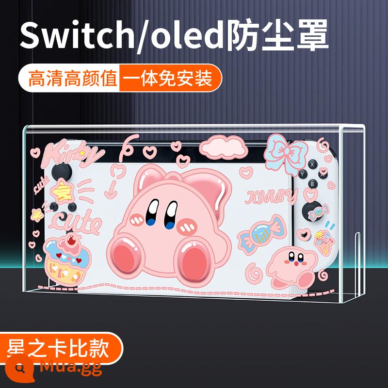 Bijibite Nintendo Switch bụi che hộp cơ sở phát sáng switcholed vỏ acrylic chính màn hình oled máy chơi game vỏ bảo vệ tay cầm ns bao gồm túi lưu trữ trong suốt phụ kiện hộp thẻ - Tấm che bụi Kirby "Universal for Switch/Oled"