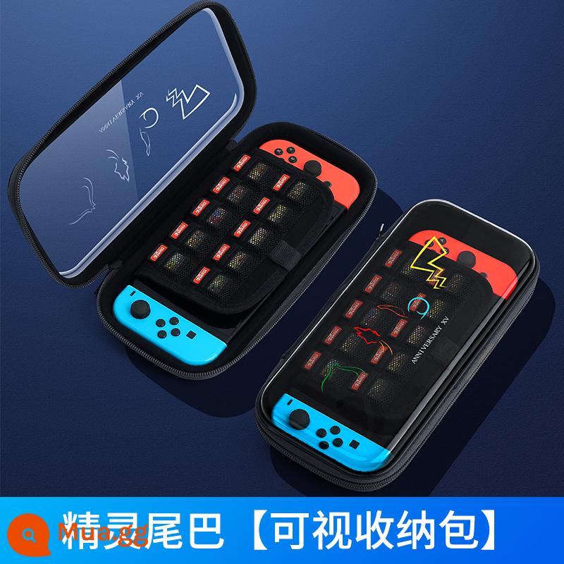 Bijibite Nintendo switch túi lưu trữ switcholed tay áo bảo vệ ns vòng tập thể dục túi cứng hộp switchlite vỏ cứng trong suốt vỏ oled bảng điều khiển trò chơi đầy đủ các phụ kiện siwch - Switch [Transparent★Elf Tail] đi kèm miếng dán cường lực + mũ vuốt mèo