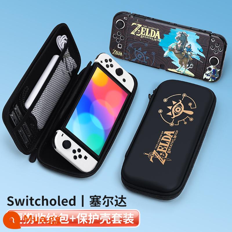 Túi đựng switch bijibit Vỏ bảo vệ Nintendo ns xách tay máy chơi game màn hình oled dung lượng lớn hộp vỏ cứng hộp băng chuyển mạch siwch tay cầm phụ kiện vỏ cứng trọn bộ - Hộp cứng đế Oled [Zelda + hộp bảo vệ tương tự] đi kèm phim + nắp