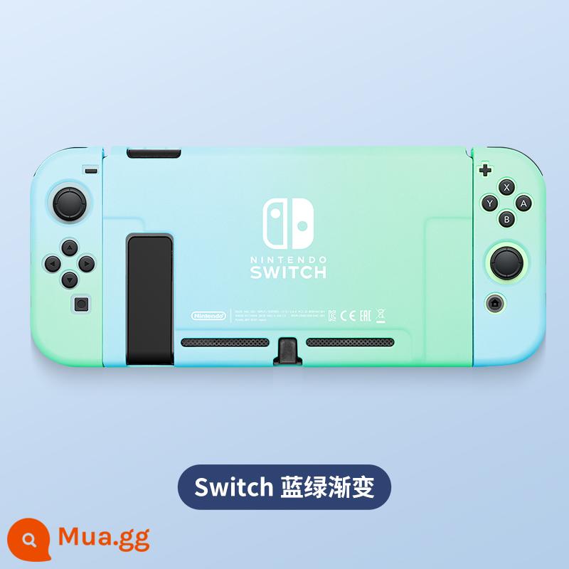 Vỏ bảo vệ Nintendo Switch, tay cầm Switchol, vỏ túi lưu trữ OLED, bộ phụ kiện đầy đủ, đế cắm ns, vỏ cứng, vỏ trong suốt, tách rời, vỏ mềm, hộp trò chơi di động bằng silicon - Vỏ thân thiện với da chuyển đổi "Blue-Green gradient" √Phim + nắp miễn phí