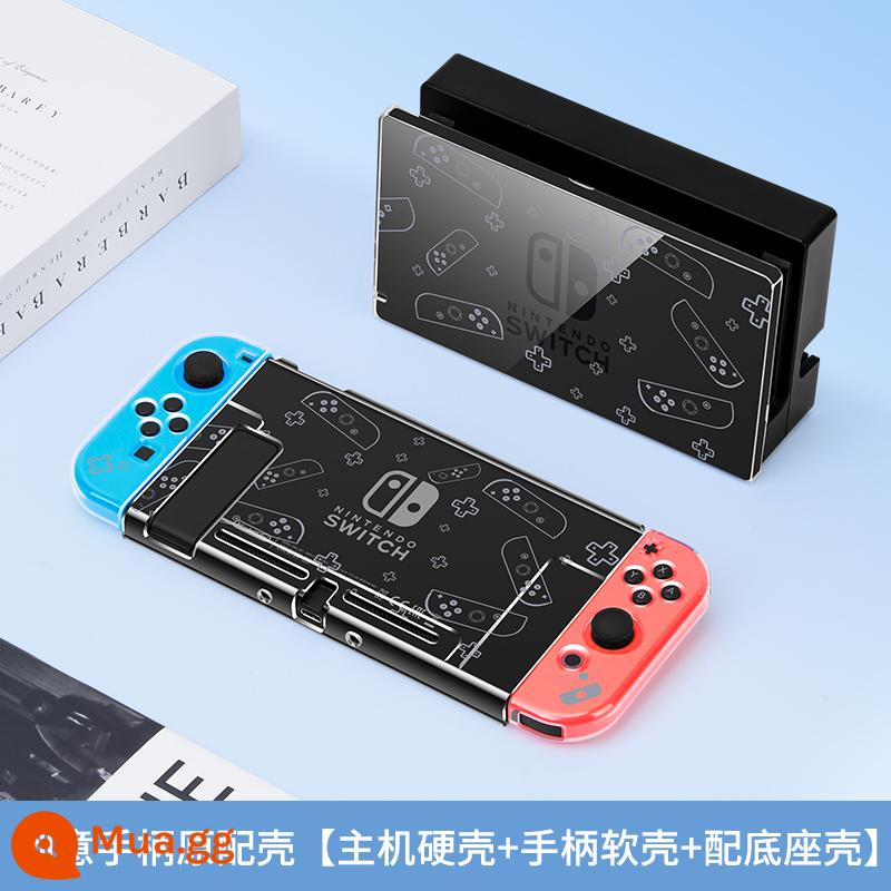 Nintendo switcholed vỏ bảo vệ chuyển đổi tay cầm bìa silicone vỏ mềm oled silicone trong suốt bìa ns bảng điều khiển trò chơi máy chủ riêng vỏ cứng đế cắm pha lê tích hợp phụ kiện mềm - Chuyển đổi trong suốt★Bộ điều khiển sáng tạo [Hộp cứng máy chủ + Vỏ mềm có tay cầm + Vỏ đế] ​Phim + nắp miễn phí