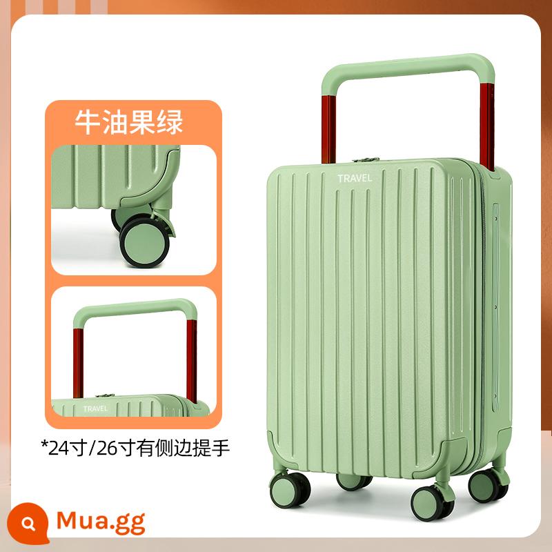 Binloni rộng xe đẩy hành lý nữ ins lưới đỏ mới đa năng bánh xe lên máy bay 20 inch nam vali dung tích lớn - Màu xanh Matcha cao cấp [Phong cách dây kéo thanh rộng]