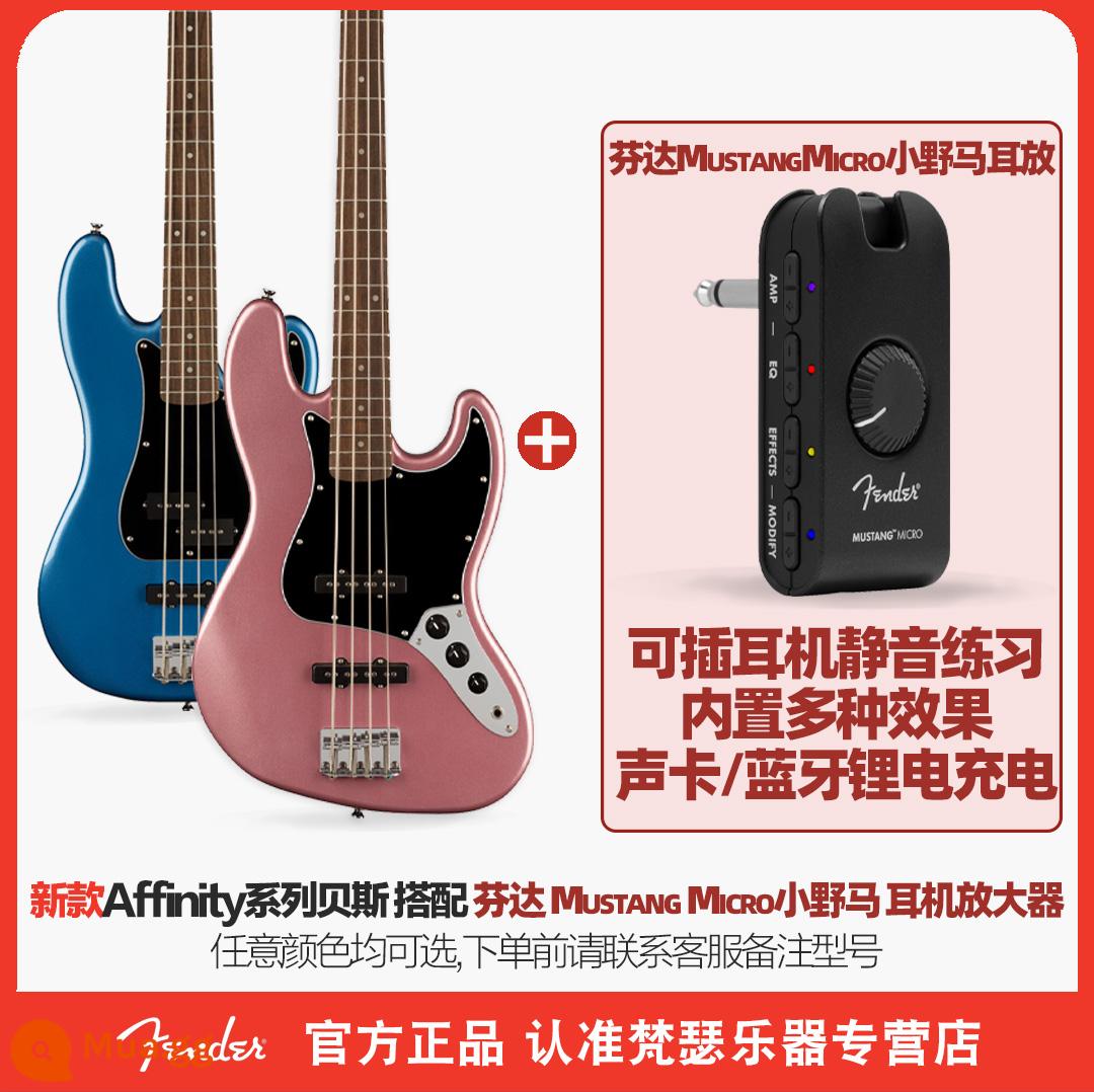 Fender Fender squier bass điện Bass 4 dây PJ bass Affinity sonic series dành cho người mới bắt đầu - [AFF mới] Bộ khuếch đại tai nghe P/J Bass + Fender Mustang