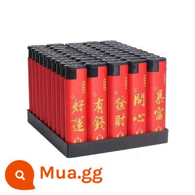 【Ưu đãi đặc biệt 50 gói】 Bật lửa chống gió gia đình siêu thị cửa hàng tiện lợi Bật lửa dân dụng dùng một lần miễn phí vận chuyển - (Dày và chống gió) chúc may mắn và giàu có