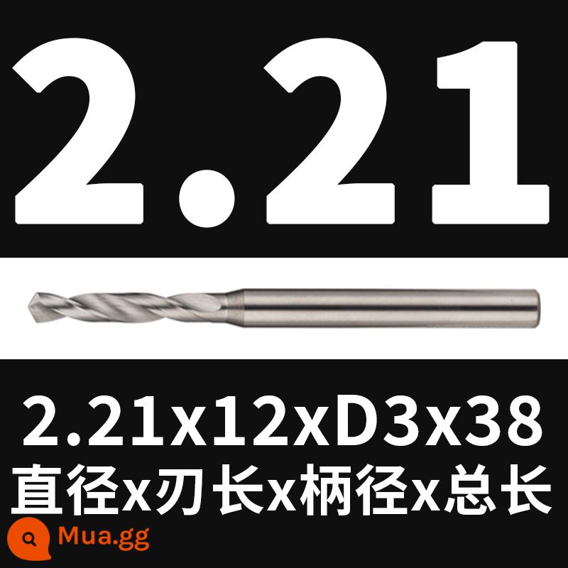 Mũi khoan thép vonfram 2.16 2.17 1.18 2.19 2.2 2.22 2.23 2.24 2.25 2.3 2.37 - 2,21x12x38 (không tráng phủ)