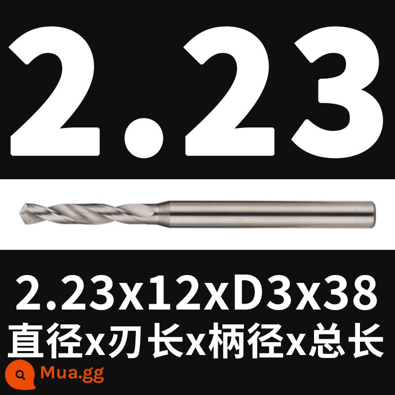 Mũi khoan thép vonfram 2.16 2.17 1.18 2.19 2.2 2.22 2.23 2.24 2.25 2.3 2.37 - 2,23x12x38 (không tráng phủ)