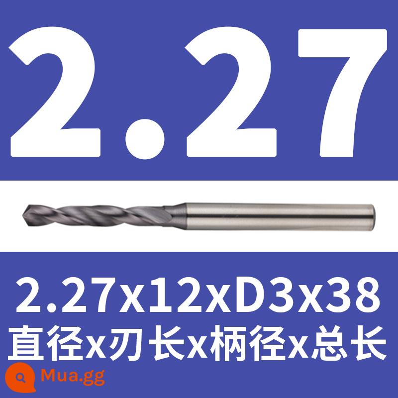 Mũi khoan thép vonfram 2.16 2.17 1.18 2.19 2.2 2.22 2.23 2.24 2.25 2.3 2.37 - Màu vàng 2,27x12x38 (lớp phủ)