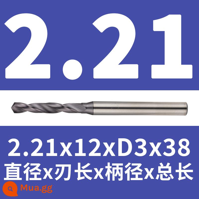 Mũi khoan thép vonfram 2.16 2.17 1.18 2.19 2.2 2.22 2.23 2.24 2.25 2.3 2.37 - Màu tím 2,21x12x38 (lớp phủ)