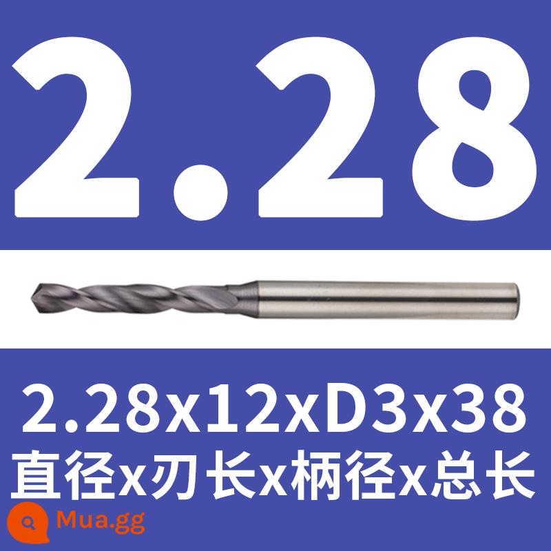 Mũi khoan thép vonfram 2.16 2.17 1.18 2.19 2.2 2.22 2.23 2.24 2.25 2.3 2.37 - Mai 2.28x12x38(tráng)