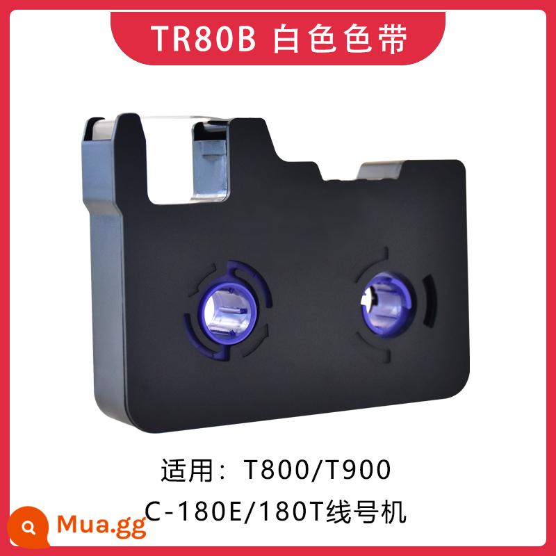 Thích hợp cho máy số dòng Sinret Sinreid Ruy băng T800/T900 Máy đánh dấu C-180T/E ống co nhiệt đai carbon TR80B nhãn dán màu đen 6/9/12 mm giấy nhãn tự dính màu vàng trắng - Thích hợp cho ruy băng T800/900 TR80W màu trắng