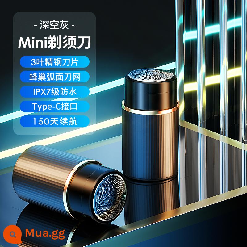 Dao cạo điện nam dao cạo mini du lịch máy cạo râu di động có thể sạc lại sữa tắm dao cạo nhỏ - [Mẫu ba lá nâng cấp - xám] Lưới dao bằng thép không gỉ + rửa toàn thân + sạc nhanh 1 giờ + thời lượng pin 150 ngày (chế độ chờ) + không có râu