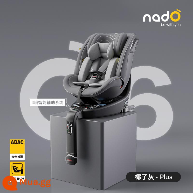 Ghế ngồi an toàn cho trẻ sơ sinh nadO O6 Đức xe 0-7 tuổi bé xoay 360 độ - Mô hình màu xám dừa