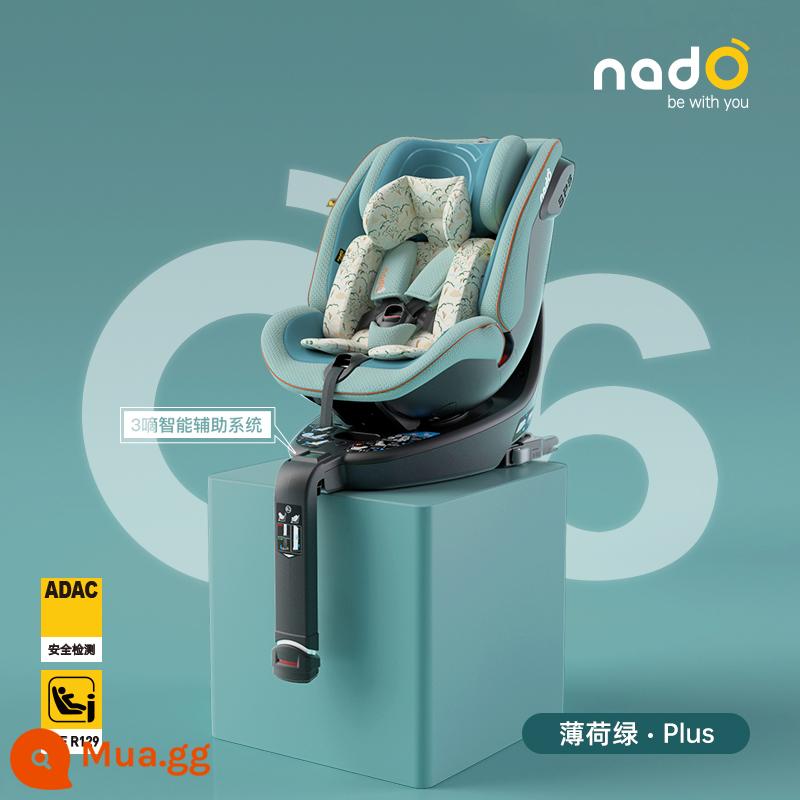 Ghế ngồi an toàn cho trẻ sơ sinh nadO O6 Đức xe 0-7 tuổi bé xoay 360 độ - Mô hình cộng thêm màu xanh bạc hà