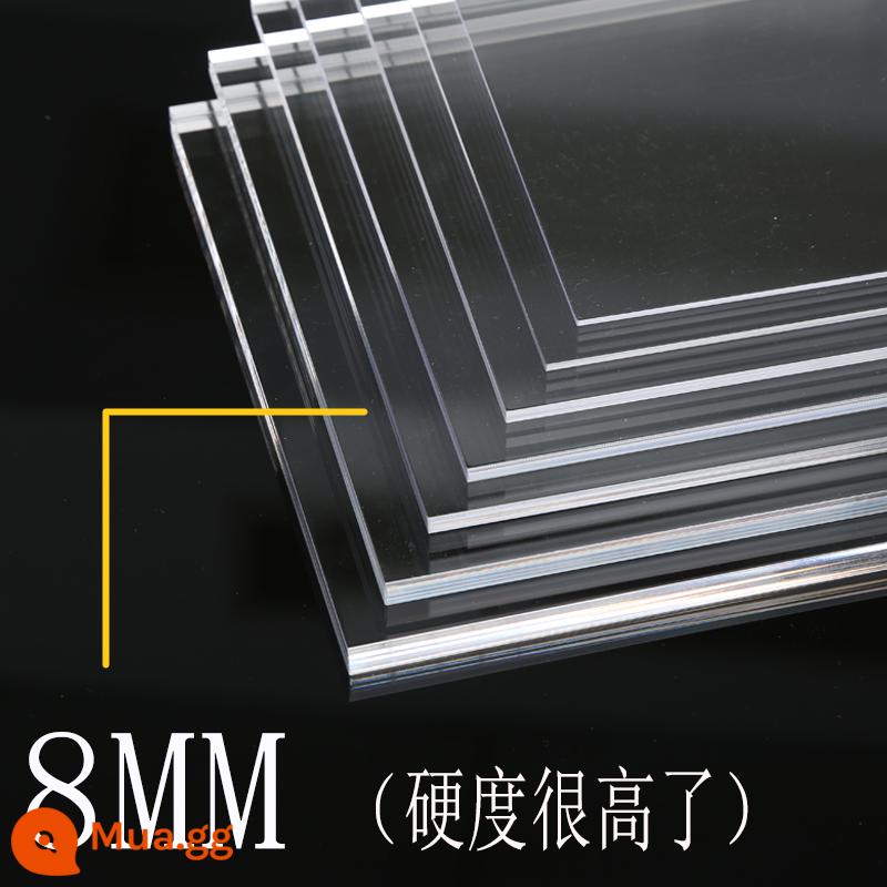 Tấm acrylic tấm plexiglass trong suốt cao xử lý phân vùng tấm dày tấm nhựa cứng truyền ánh sáng tùy chỉnh hộp hiển thị - Độ trong suốt cao (độ dày 8mm)