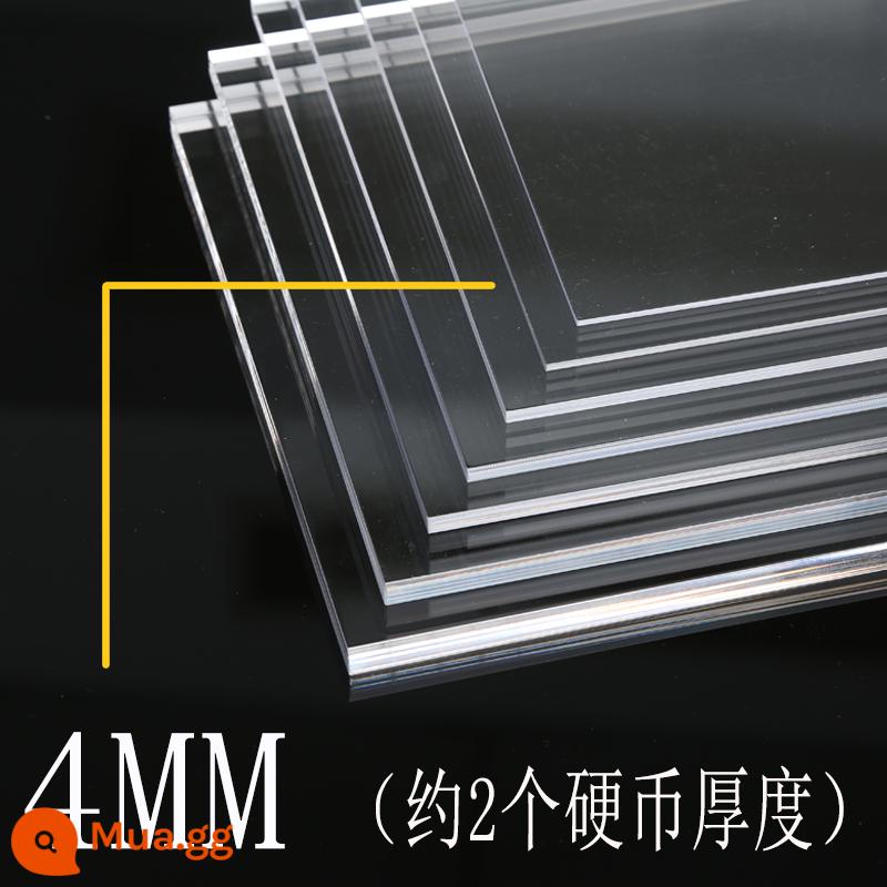 Tấm acrylic tấm plexiglass trong suốt cao xử lý phân vùng tấm dày tấm nhựa cứng truyền ánh sáng tùy chỉnh hộp hiển thị - Độ trong suốt cao (độ dày 4mm)