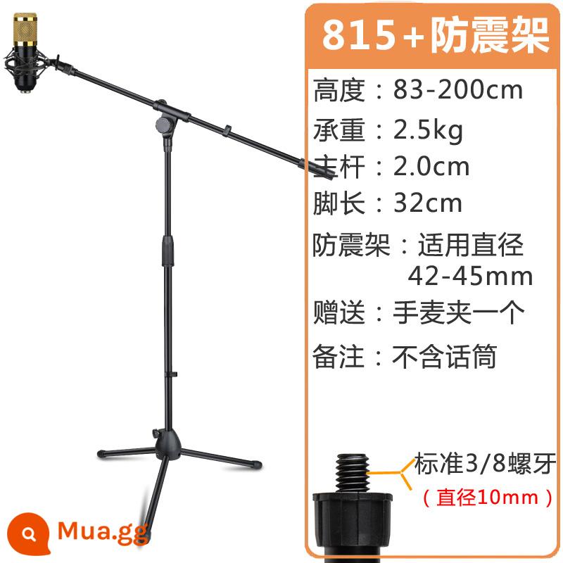 Chân Đế Micro Shengha Tripod Điện Thoại Di Động Dọc Trực Tiếp Giá Treo Micro Thanh Ngang Giá Đỡ Chống Sốc Kệ Micro - Thanh ngang 815 + giá đỡ chống sốc (83-200cm) chịu tải 2,5kg