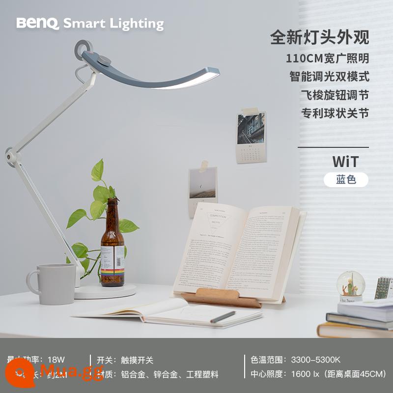 BenQ WiT đôi cánh tay làm việc hiện đại phòng ngủ ký túc xá đầu giường bàn đọc sách LED nghiên cứu đặc biệt bảo vệ mắt đèn bàn - màu xanh da trời