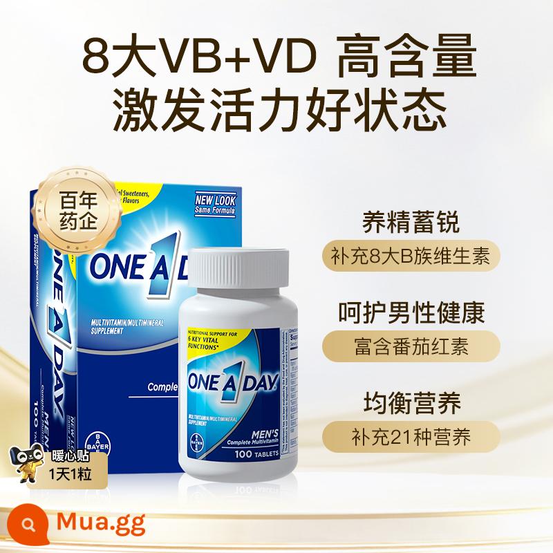 [Tự vận hành] Bayer OneADay bổ sung vitamin tổng hợp cho nam và nữ vitamin B vitamin D vitamin C lycopene người trung niên và người cao tuổi - Vitamin nam 100 viên