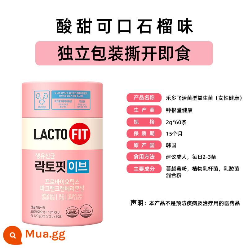 Nước tăng lực thể thao Zhonggentang của Hàn Quốc Probiotic Active Probiotic Lactofit Lactobacillus Bacillus 60 gói - Phiên Bản Sức Khỏe Phụ Nữ-Care for Privacy [Hương Lựu] Mới 120g