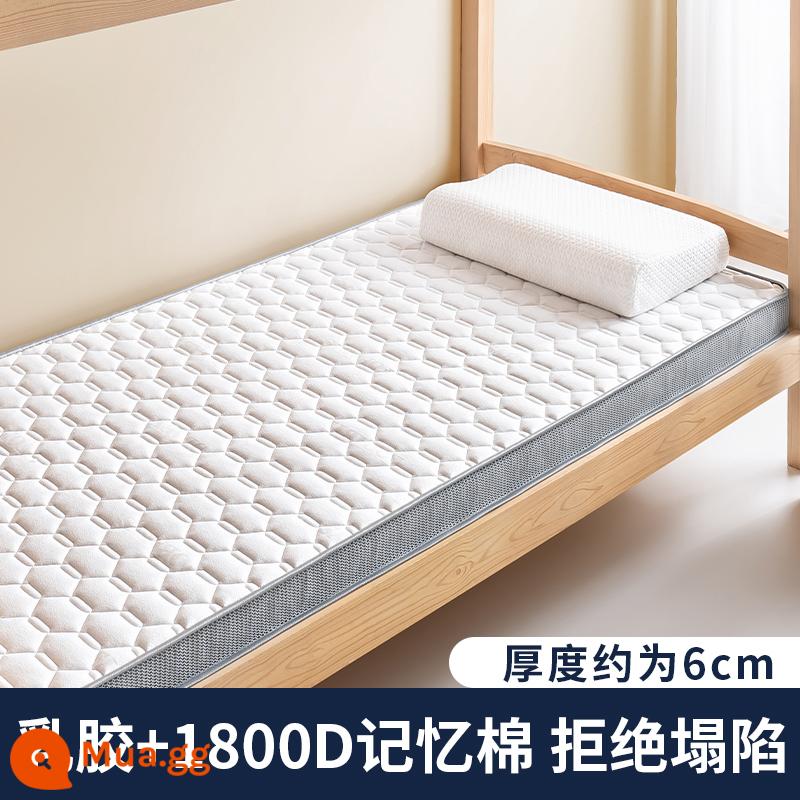 MUJI Nệm Cao Su Bọc Bọc Ký Túc Xá Sinh Viên Đơn Tất Nam Thảm Nhà Nệm Tùy Chỉnh - Noble - Trắng Xám Độ dày Khoảng 6cm [Vải Cao Su Thái Loại A]