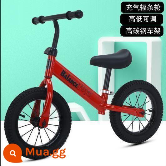 Xe đạp không bàn đạp song song xe Scooter xe cân bằng trẻ em 4 đến 8 tuổi xe Scooter mẫu trẻ em trên 3 tuổi - Mô hình bơm hơi 12 inch + hộp quà giỏ xe màu đỏ