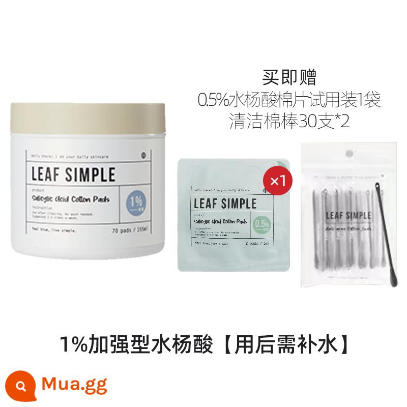 LeafSimple simple leaf brush salicylic acid cotton sheet làm loãng vết mụn bông trang điểm trị mụn bông tẩy trang chính hãng - (nồng độ 1%) 70 viên/150ml