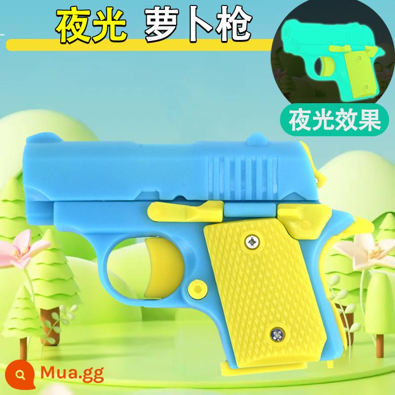 1911 Cub Cà Rốt Súng Chính Hãng Trọng Lực Cà Rốt Súng Mini 3D In Hình Súng Đồ Chơi Dao Súng Ngắn Cà Rốt Dao - [Súng phát sáng trong bóng tối 1911] mới Màu xanh và vàng