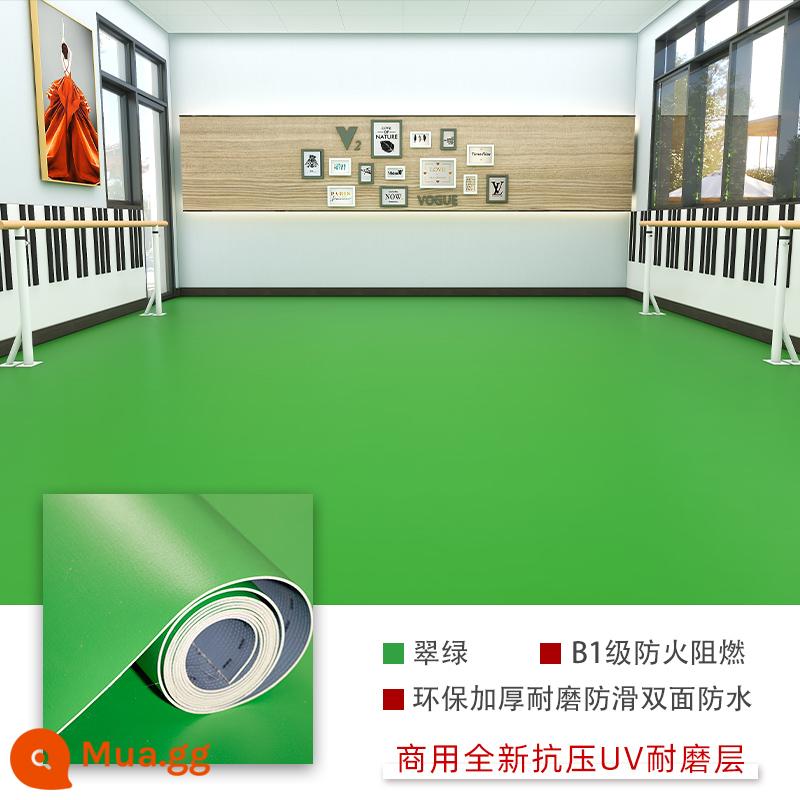 Sàn nhựa PVC thương mại da dày chịu mài mòn sàn xi măng chống cháy được lát trực tiếp thảm trải sàn hộ gia đình - Màu xanh ngọc lục bảo 1,2mm, chống mài mòn và dễ lau chùi, 1 miếng = 10m2 = 2 mét * 5 mét