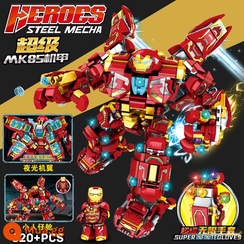 Trung Quốc Khối Xây Dựng Người Sắt Chống Hulk Mecha Robot Aberdeen Bọc Thép Xếp Hình Trẻ Em Đồ Chơi Lắp Ráp Cậu Bé Quà Tặng - Super MK85 Mecha [820 miếng] Phiên bản phát sáng [Miễn phí 2 nhân vật nhỏ]