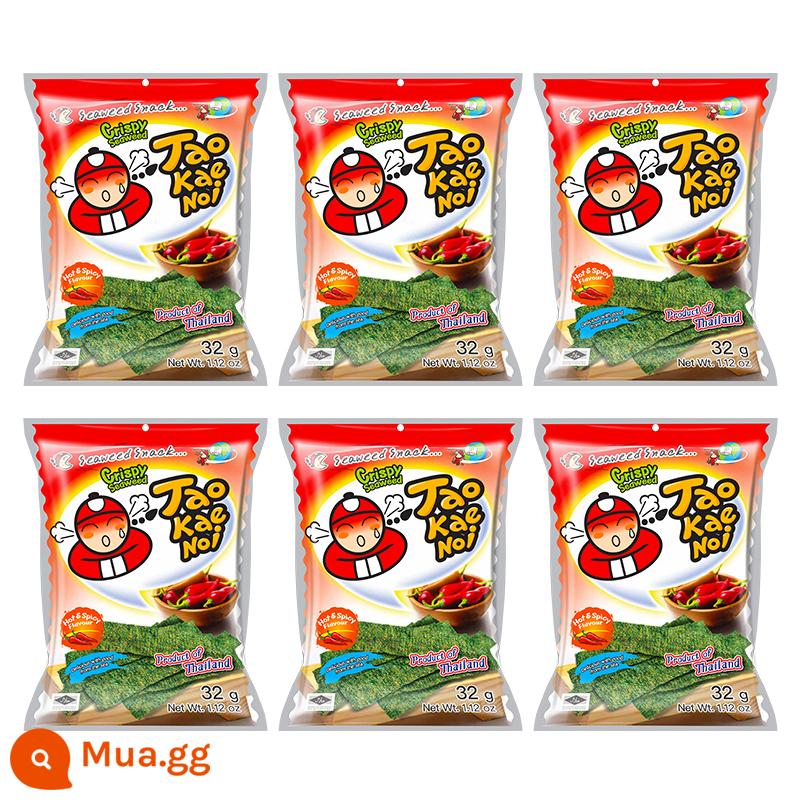 TaoKaeNoi Boss Aberdeen hàng đầu cửa hàng rong biển lát Thái Lan nhập khẩu lưới đỏ rong biển snack túi 32G * 6 gói - 32*6 gói vị cay