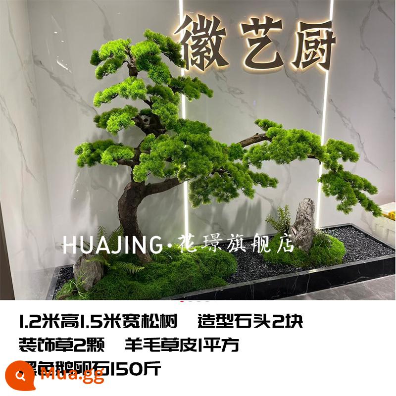 Mô phỏng lớn chào mừng cây thông podocarpus trang trí cửa sổ khách sạn cây thông giả mới phong cách Trung Quốc trang trí cảnh quan trong nhà cây xanh - Gói 3 [cao 1,2 mét] hình dạng tùy chọn