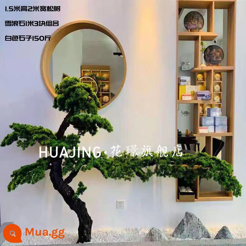 Mô phỏng lớn chào mừng cây thông podocarpus trang trí cửa sổ khách sạn cây thông giả mới phong cách Trung Quốc trang trí cảnh quan trong nhà cây xanh - Gói 6 [cao 1,5 mét] hình dạng tùy chọn