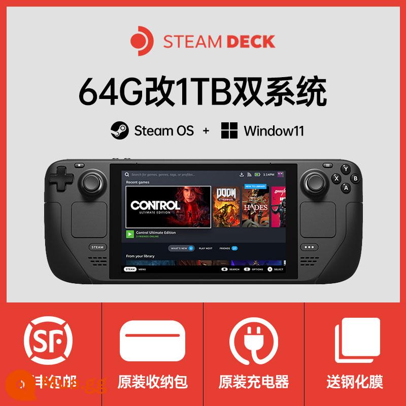 Steam Deck đã qua sử dụng tại chỗ steam deck steamdeck cầm tay 64G máy chơi game cầm tay hệ thống kép 1T - [99 mới] Nâng cấp hệ thống kép os/win 1T + tản nhiệt (có gói quà tặng)