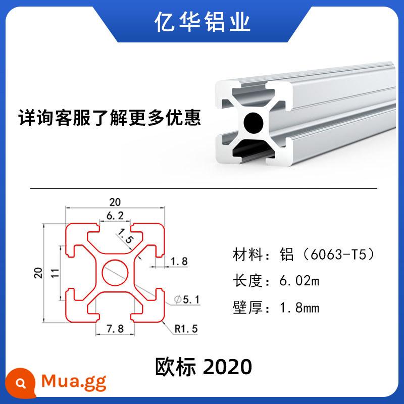 Chất liệu đùn nhôm công nghiệp tiêu chuẩn Châu Âu 4040 Chất liệu hợp kim nhôm 3030 khung hồ cá kệ 2020 dây chuyền lắp ráp bàn làm việc - 2020