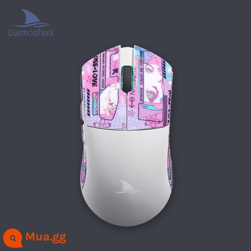 Chuột nhẹ Darmoshark M3 PAW3395 trò chơi thể thao điện tử chuột có dây không dây ba chế độ - Miếng dán silicon chống trượt M3 white+KISS·LOVE