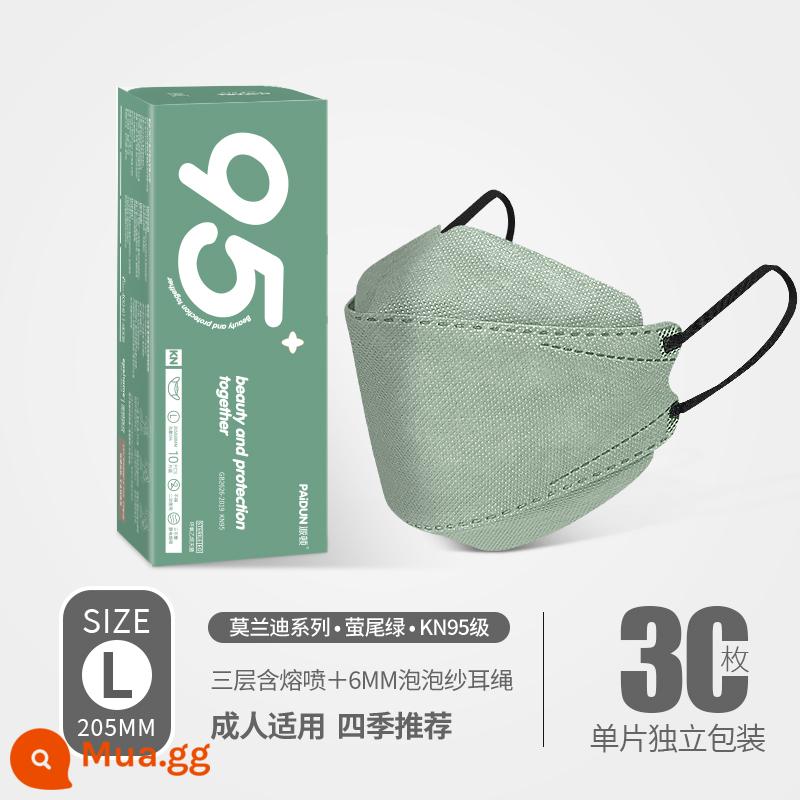 3D ba chiều morandi màu KN95 Dustproof Profosable Female Tide Three -layer High Face Giá trị Mặt nạ mùa thu mỏng - Bộ hộp đặc biệt [Fifly Green] 30 miếng [KN95] đóng gói riêng lẻ