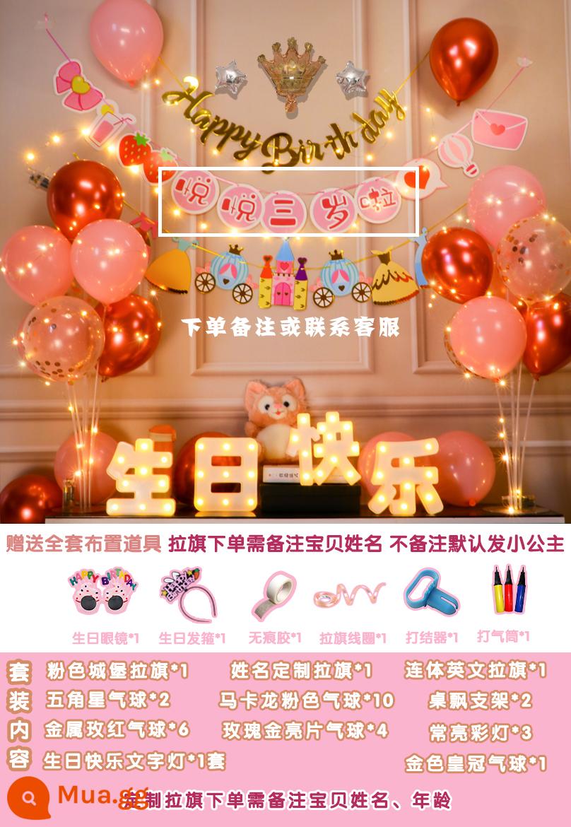 Balloon Balloon Balloon Cảnh Layout Cô gái Cô gái Bức tường Sinh nhật Bức tường trẻ em Bức tường trang trí Bức tường - Chúc mừng sinh nhật người mẫu sang trọng [ghi tên và tuổi]